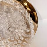 Gold colored glass ceiling or wall lamp in Hollywood style, 1970s