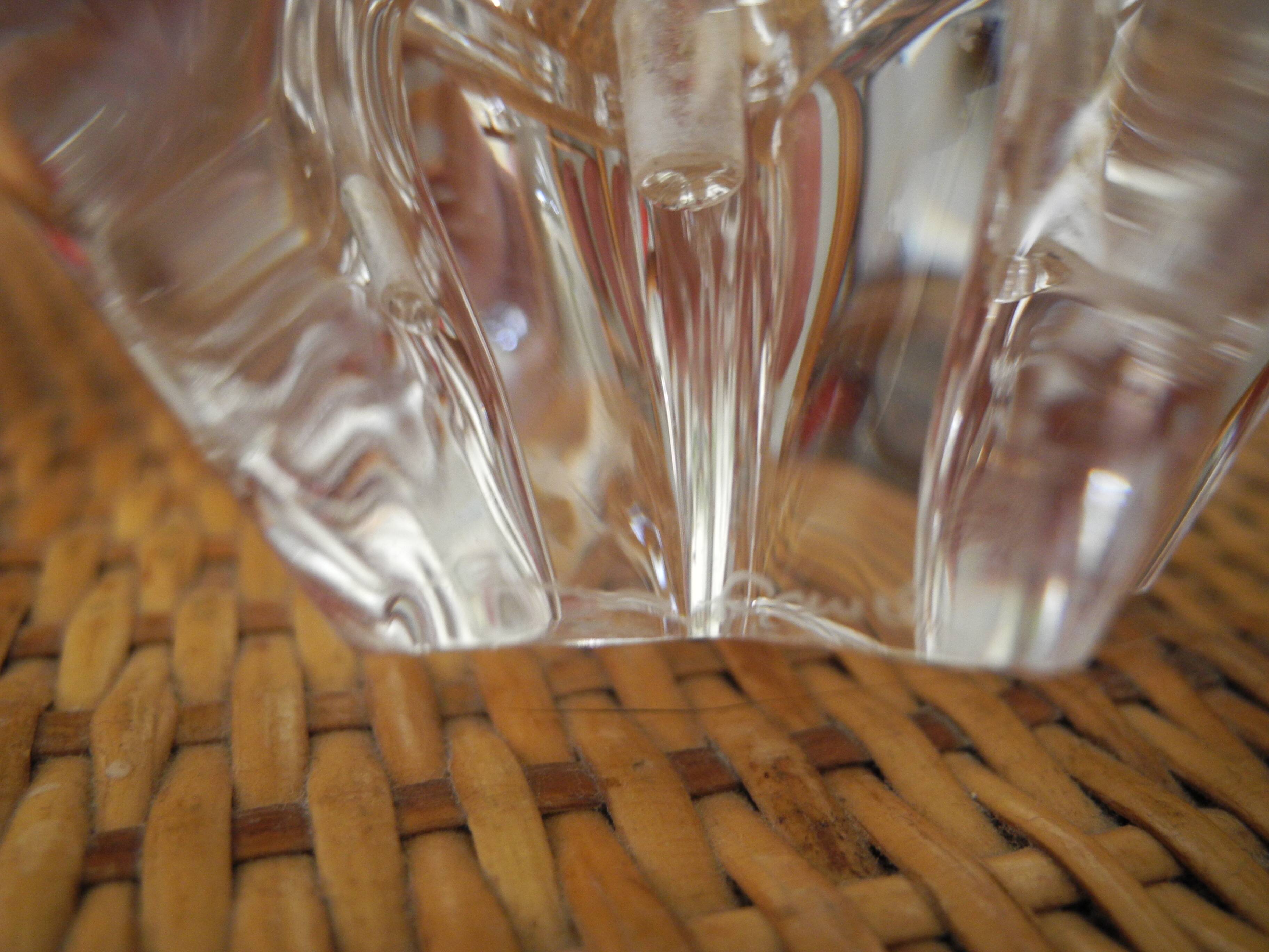 pair of vintage Daum France crystal candlesticks
