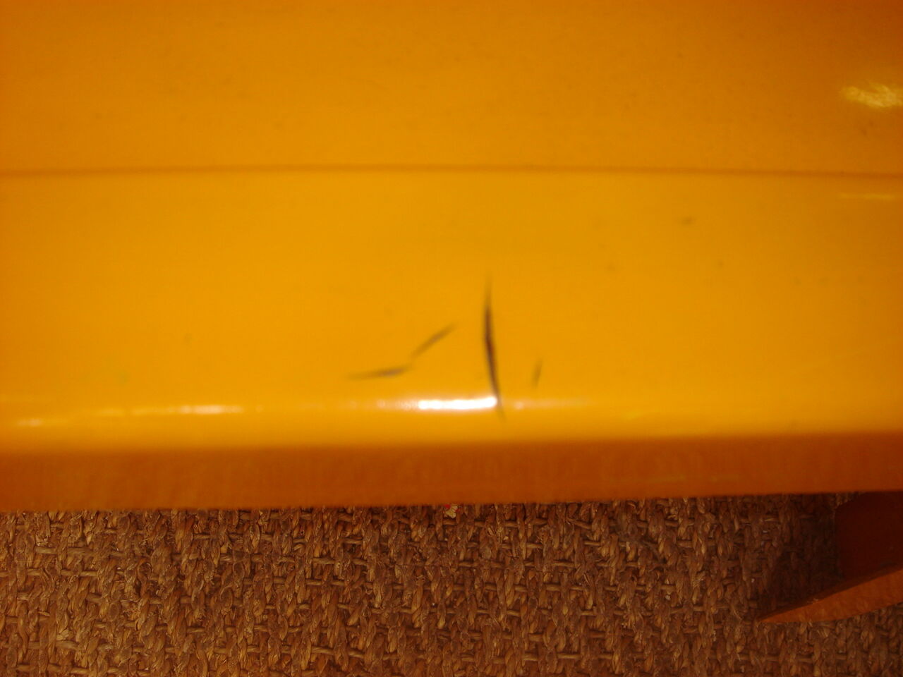 Circa 1970 orange resin coffee table