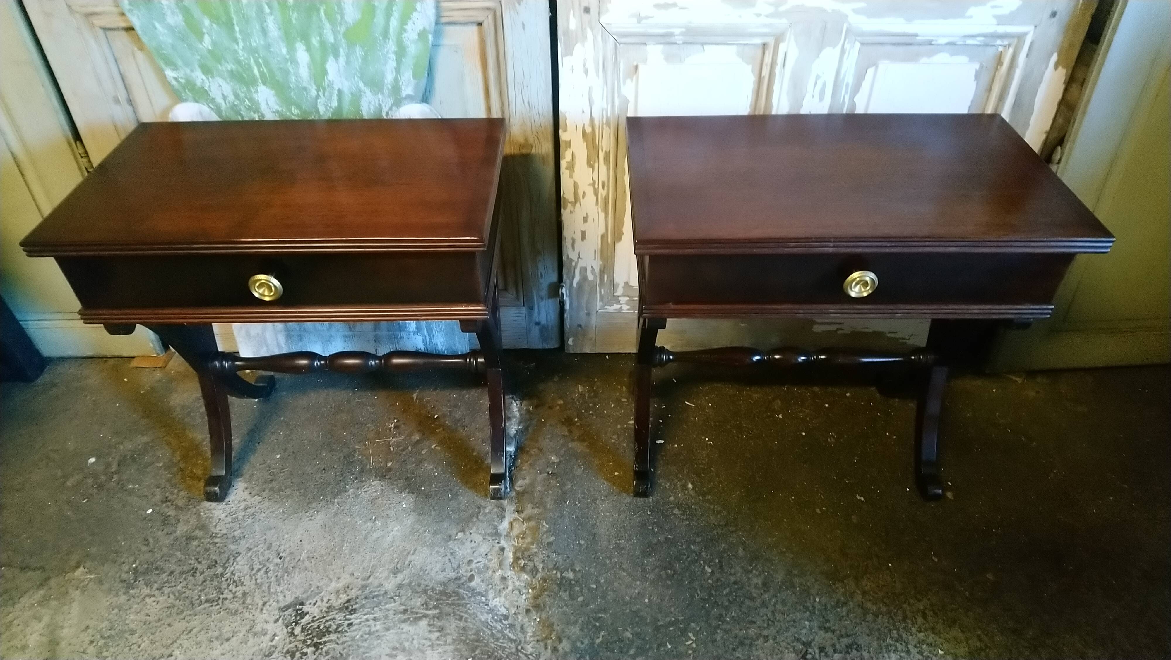 Paire table chevet en palissandre