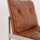 Série de 6 chaises en cuir et métal chromé, années 1970