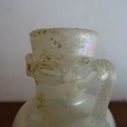 Vase with miniature handle Scavo Seguso Vetri d'Arte iridescent glass Murano 1950