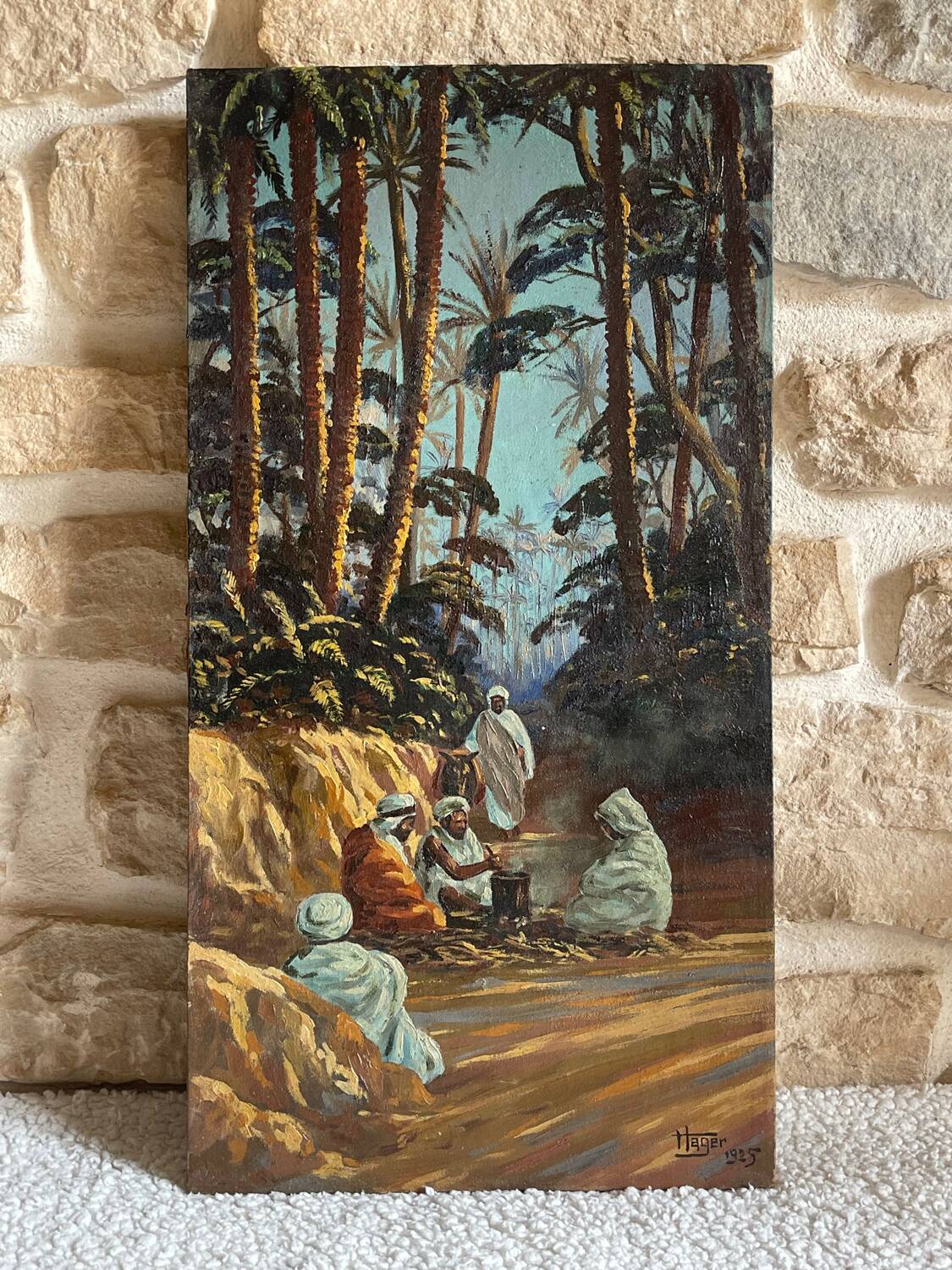 Pair of orientalist paintings signed Hager 1925