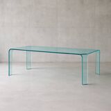 Table en verre "Ragno"-Vittorio Livi-FIAM-1980