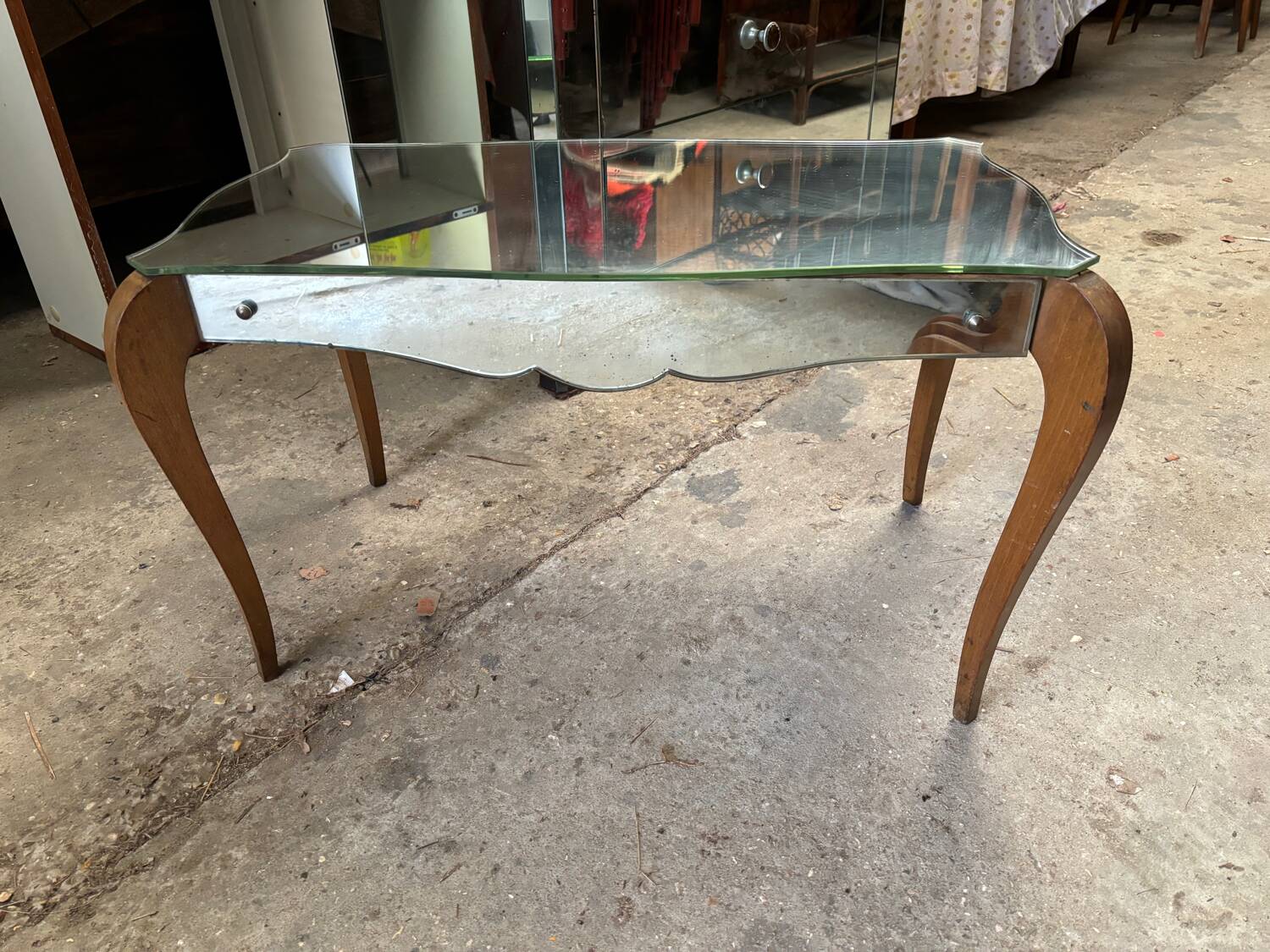 Art deco mirrored coffee table