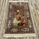 Tapis Iranien ancien en laine et soie 210x119cm