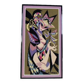 Harlequin canvas tapestry by JC Duprez