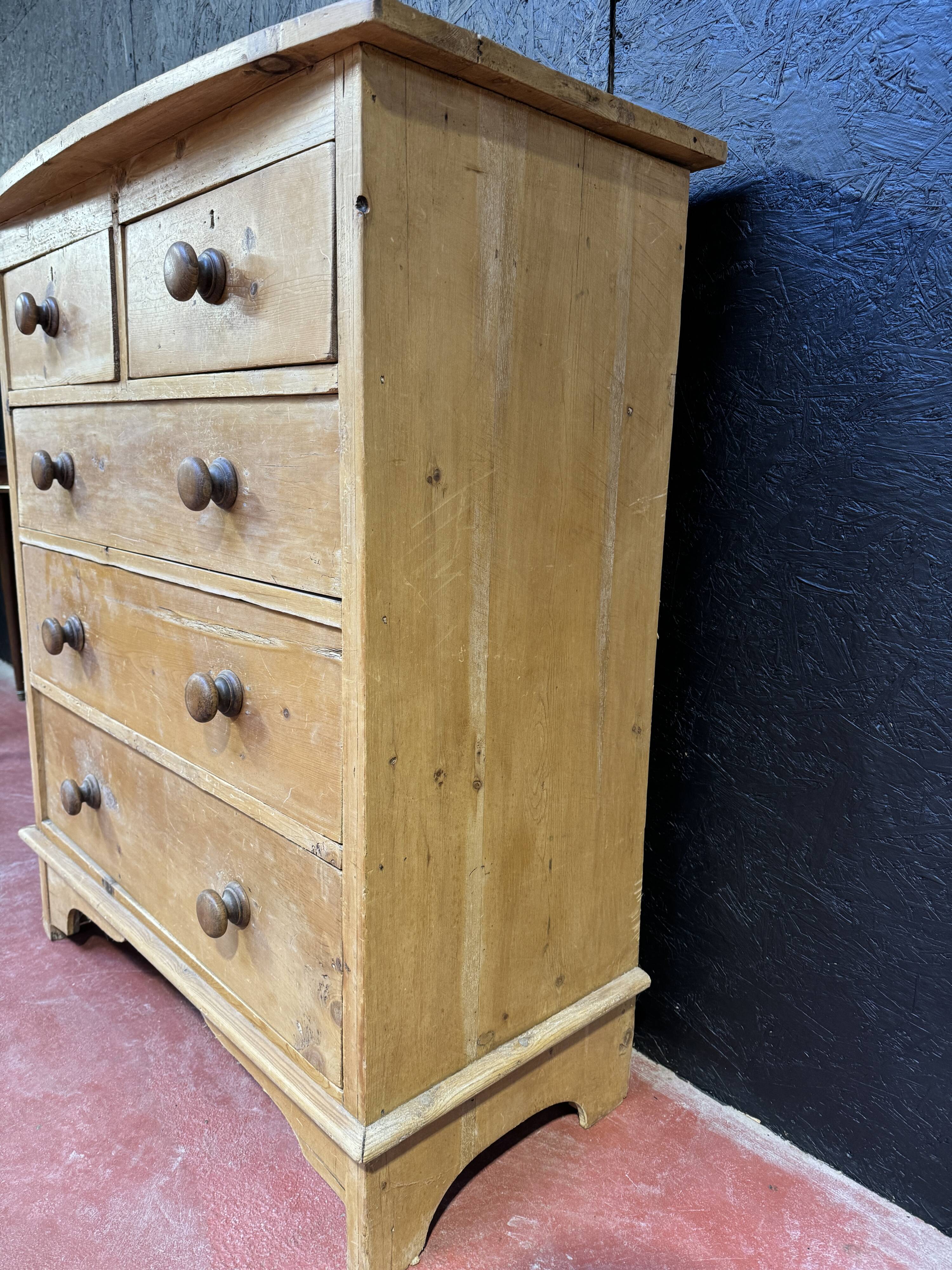 English pine chest of drawers