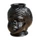 Molded glass vase, nubian's head
