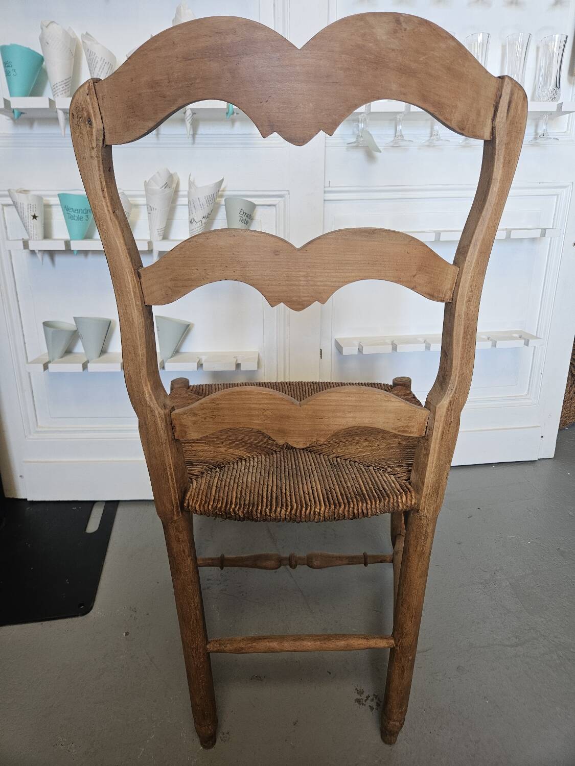 Wood and straw chair