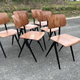 Set of 6 Galvanitas S16 chairs.