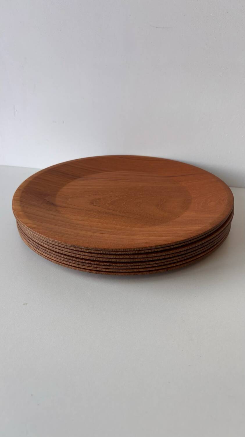 Vintage wooden plates teak