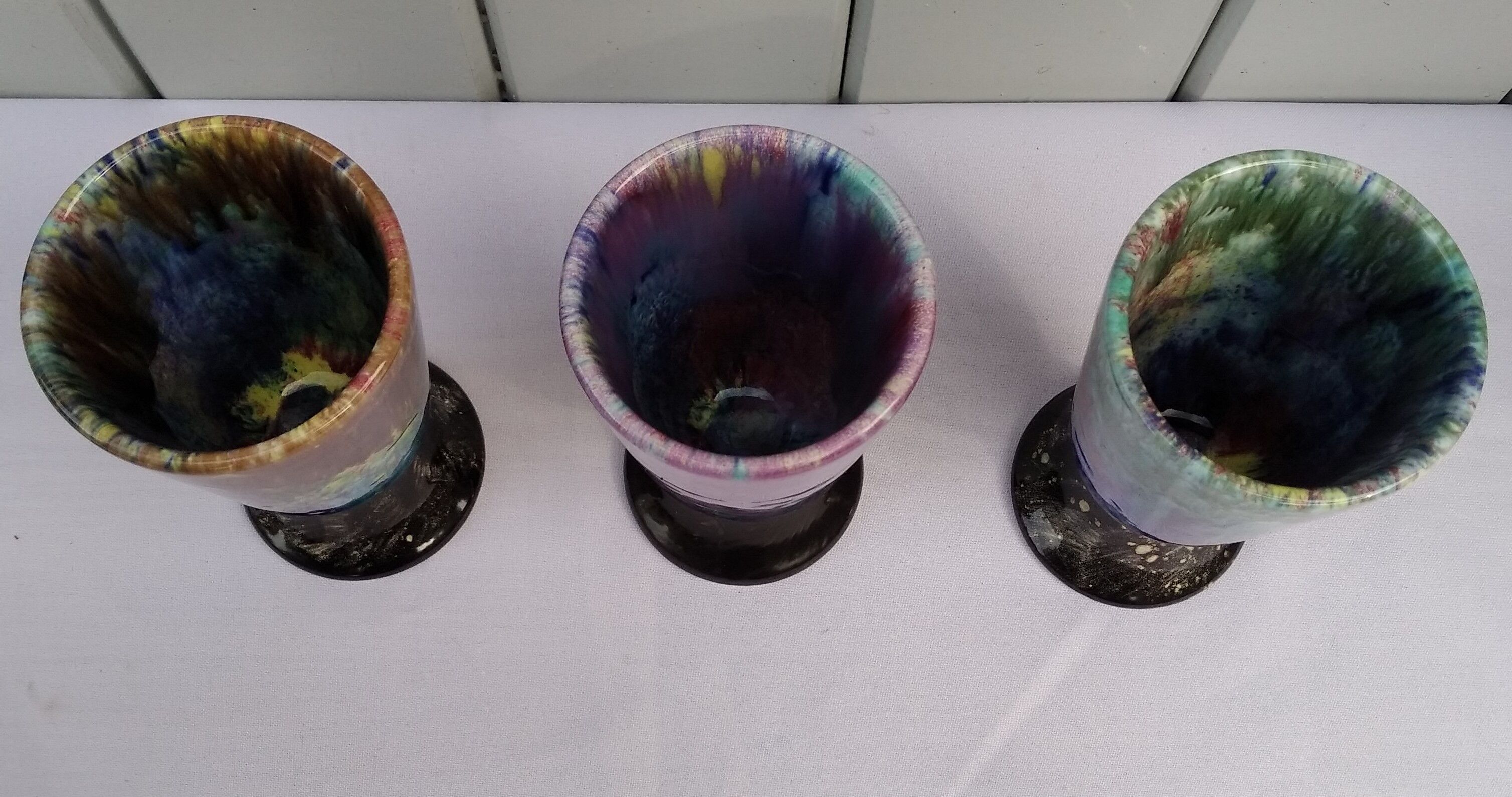 Set of three Morvan ceramic mazagrans