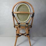 Bistro chair medallion in rattan and scoubidou