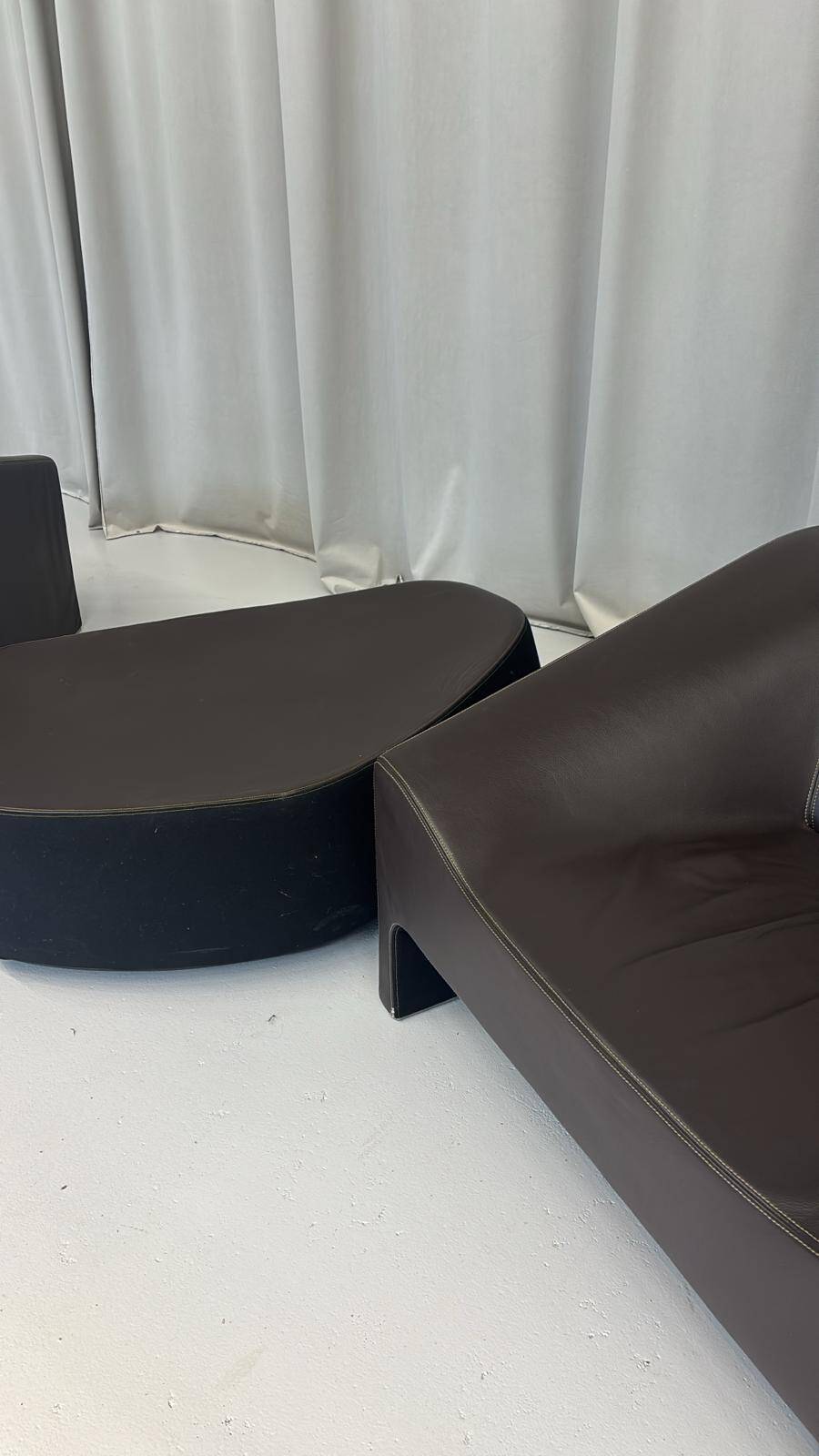 Malmo Leather Set by Patricia Urquiola for Moroso, Italy, 2000s, Set of 3