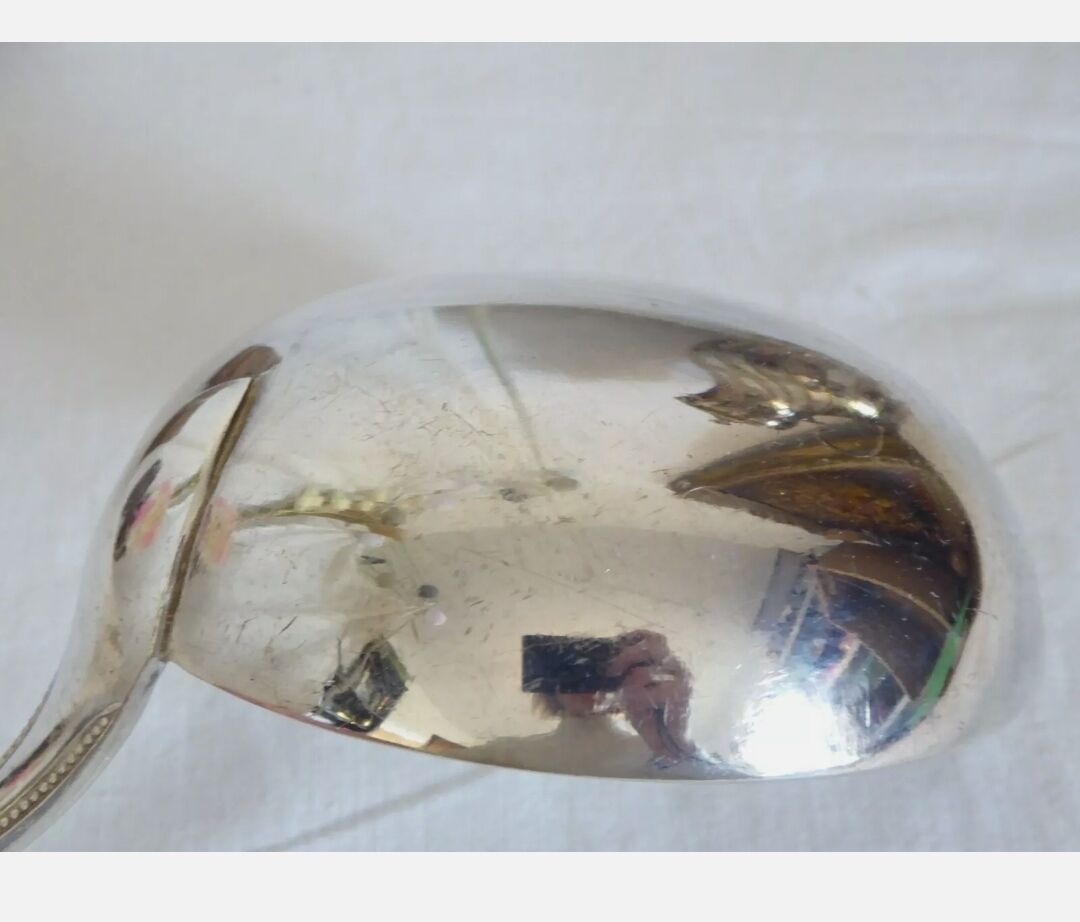 Silver metal ladle Christofle model pearls