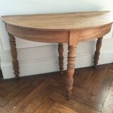 Antique half-moon wooden console