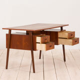 Danish teak mid century double sided desk, 60s