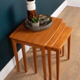 Retro Teak 1960s Mid Century Nest Of 3 Side Coffee Tables