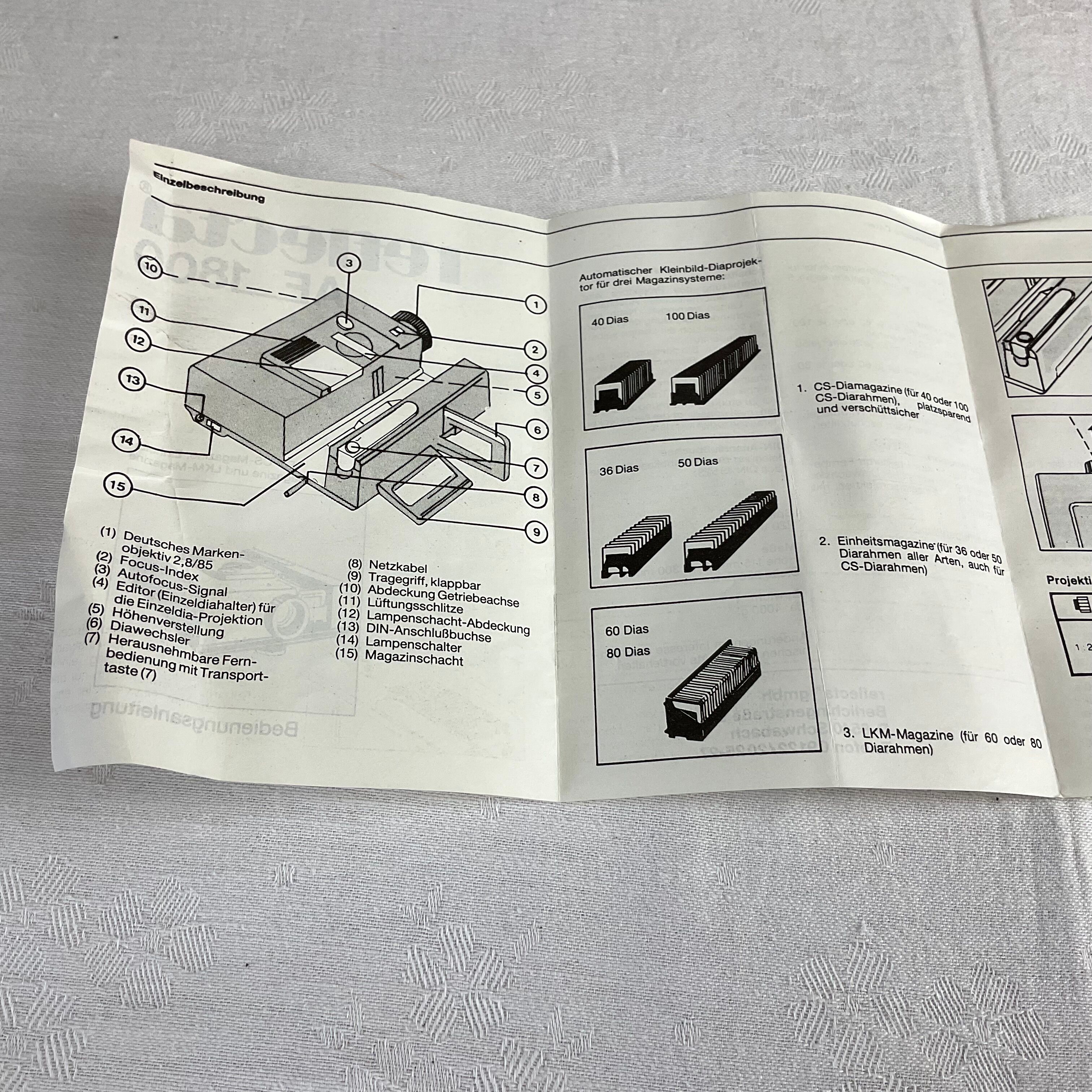 Reflecta AF 1800 slide projector + slide lockers