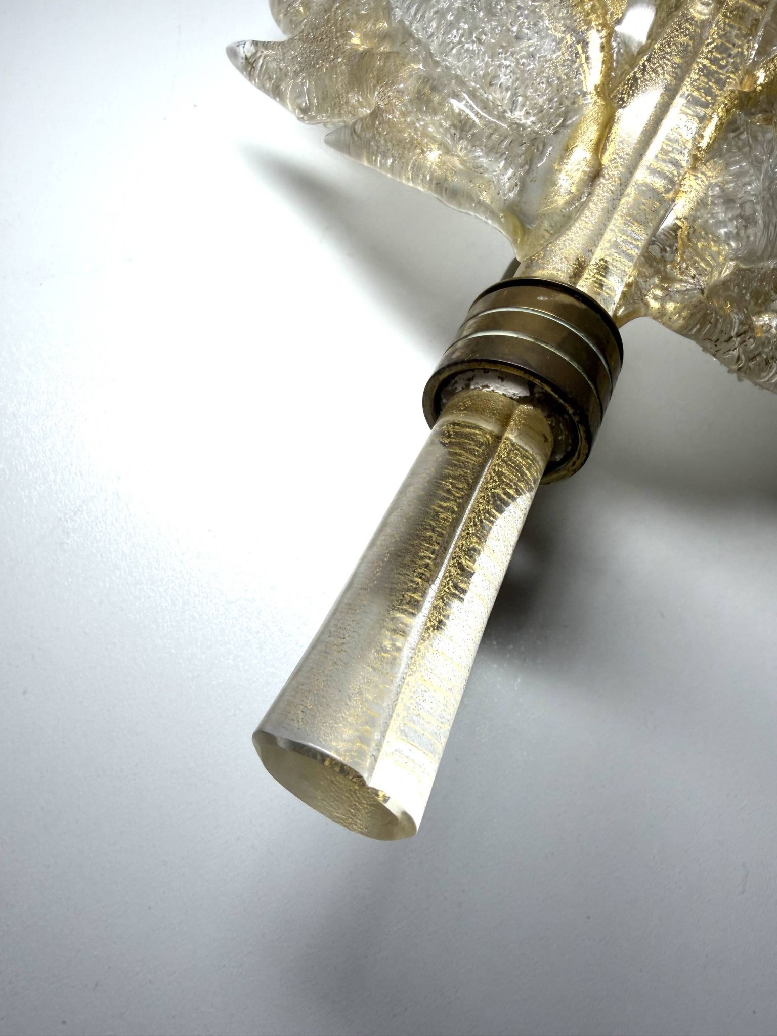 Large Vintage Murano Glass and Gold Leaf Wall Light by Barovier Toso, Italy