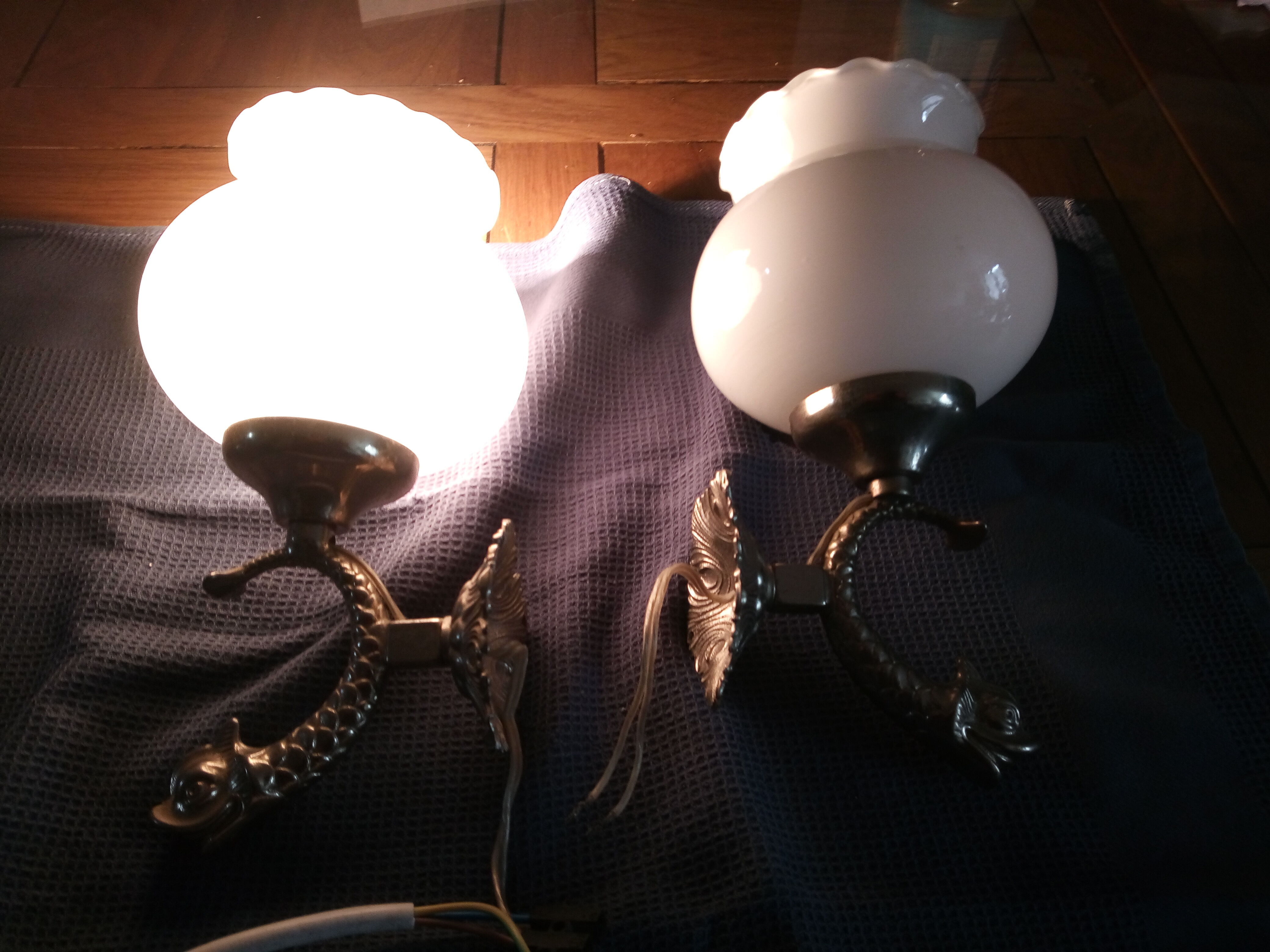 Pair of fish wall light