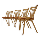 Ensemble des années 1970 de quatre chaises de salle à manger Antonin Suman par Ton, Tchécoslovaquie