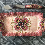 Rectangular dish and knife by Paul Fouillen