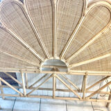 Canage headboard and rattan