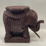 Rattan and bamboo elephant pedestal or side table, France, 1970s