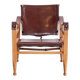 Safari chair in oak and leather by Aage Bruun, 1960s