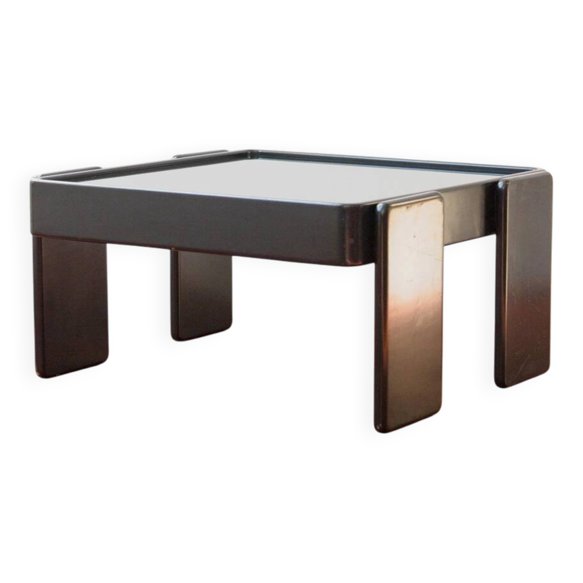 Vintage coffee table by Gianfranco Frattini for Cassina, grey lacquered beech.
