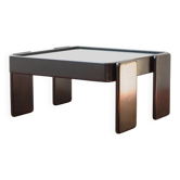 Table basse vintage Gianfranco Frattini pour Cassina, hêtre laqué gris