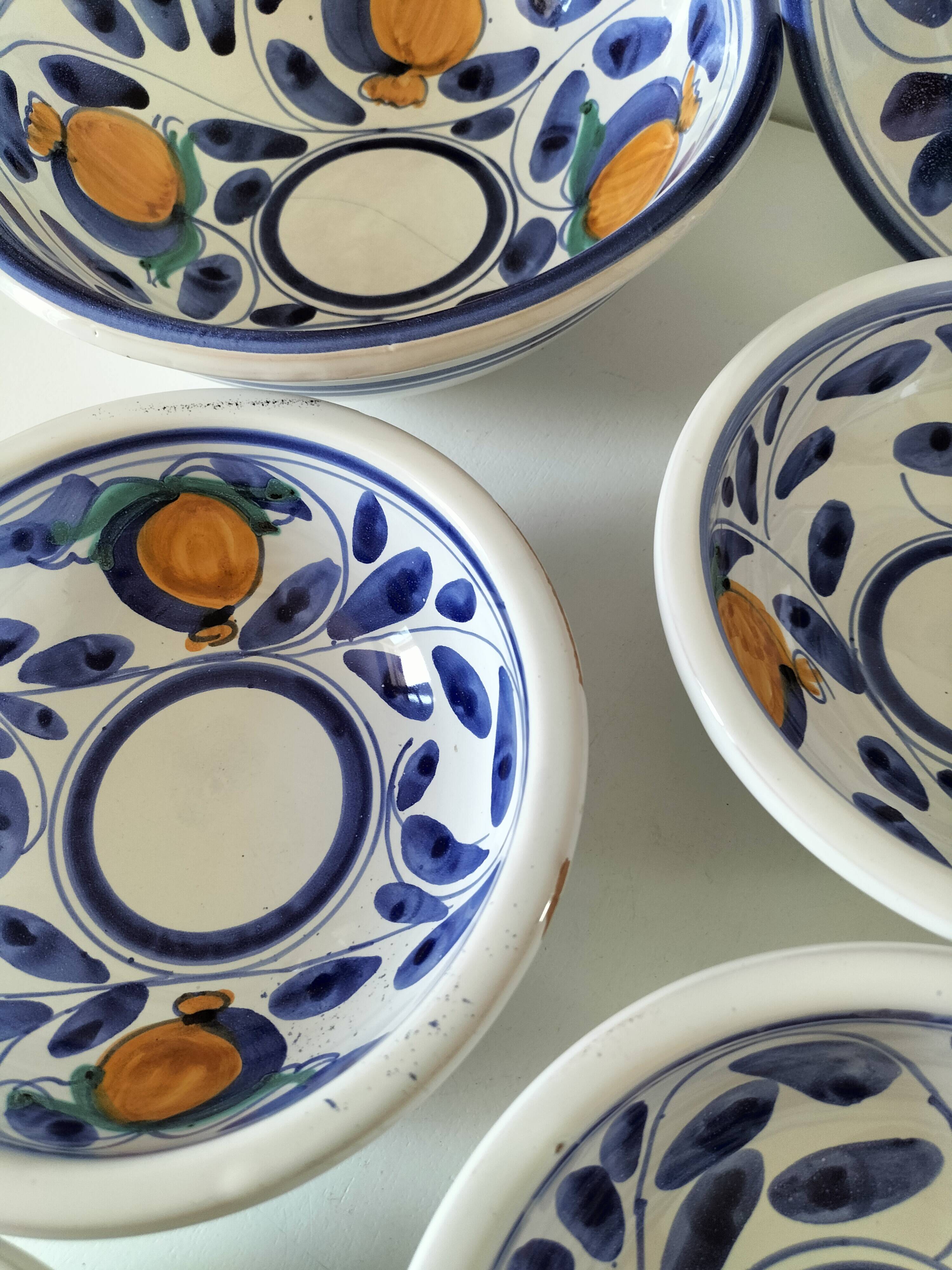 6 hand-painted ceramics – Desuir - Sicily