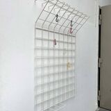 White minimalist string coat rack, modern mid-century, 1960s.