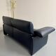 3-seater navy blue leather sofa, design by De Sede DS10, vintage 90s.