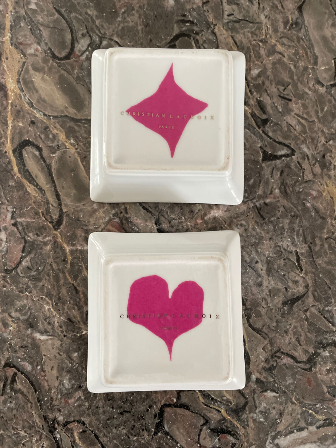 Duo of ashtrays Christian Lacroix in porcelain