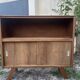 Vintage low TV unit / bookshelf sideboard with tapered legs.