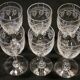 6 old Port stemmed glasses in engraved baccarat crystal