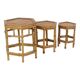 Vintage Set of 3 Bamboo and Rattan Side Tables / Nesting Tables – Boho Styl