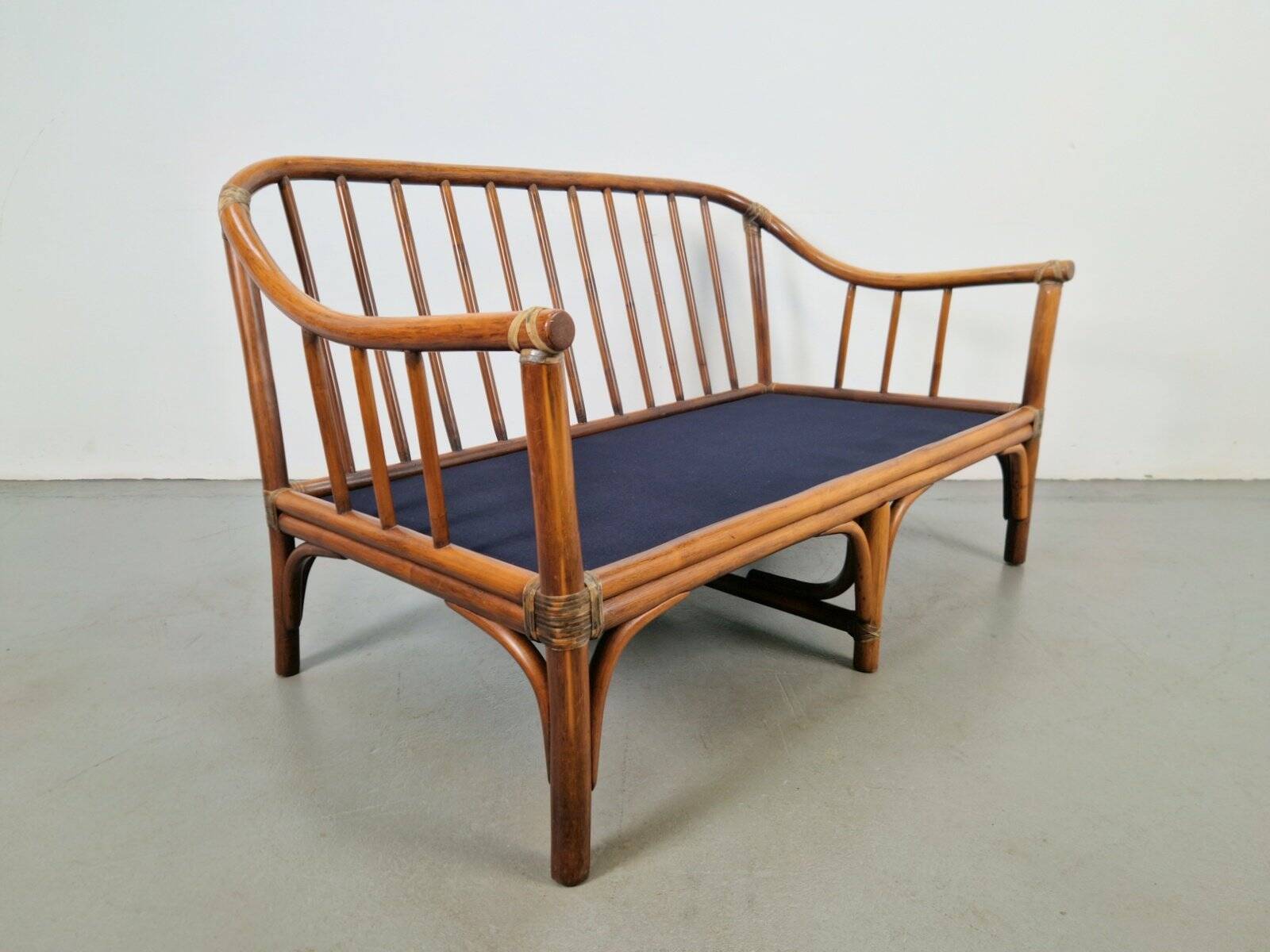 Organic Modern Bamboo and Rattan Loveseat from McGuire, 1970s