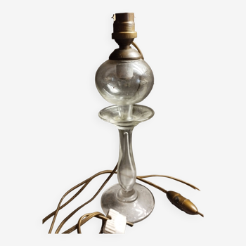 Superbe ancienne lampe de brodeuse en verre souffle reelectrifie