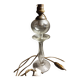Superb old embroidery lamp in re-electrified blown glass