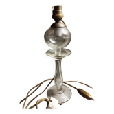 Superb old embroidery lamp in re-electrified blown glass