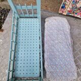 Set including bed, wardrobe and 5 doll clothes
