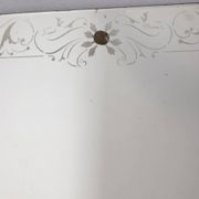 Vintage 1940s Italian design wall mirror with decorated glass