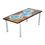 Coffee table tile table ceramic space age sixties turquoise italy 110cm