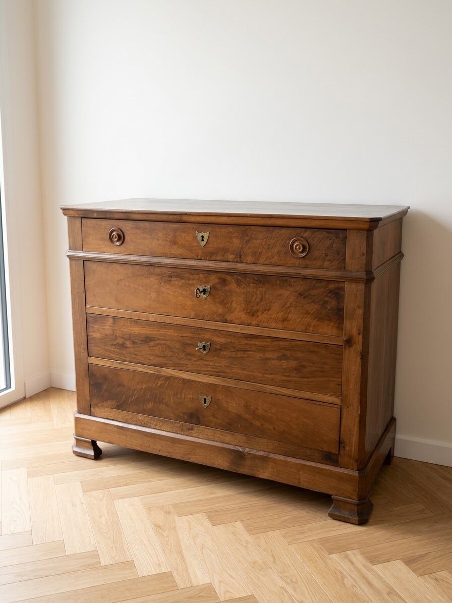 Lot de commodes anciennes en bois marron