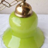 Green and bronze glass pendant light