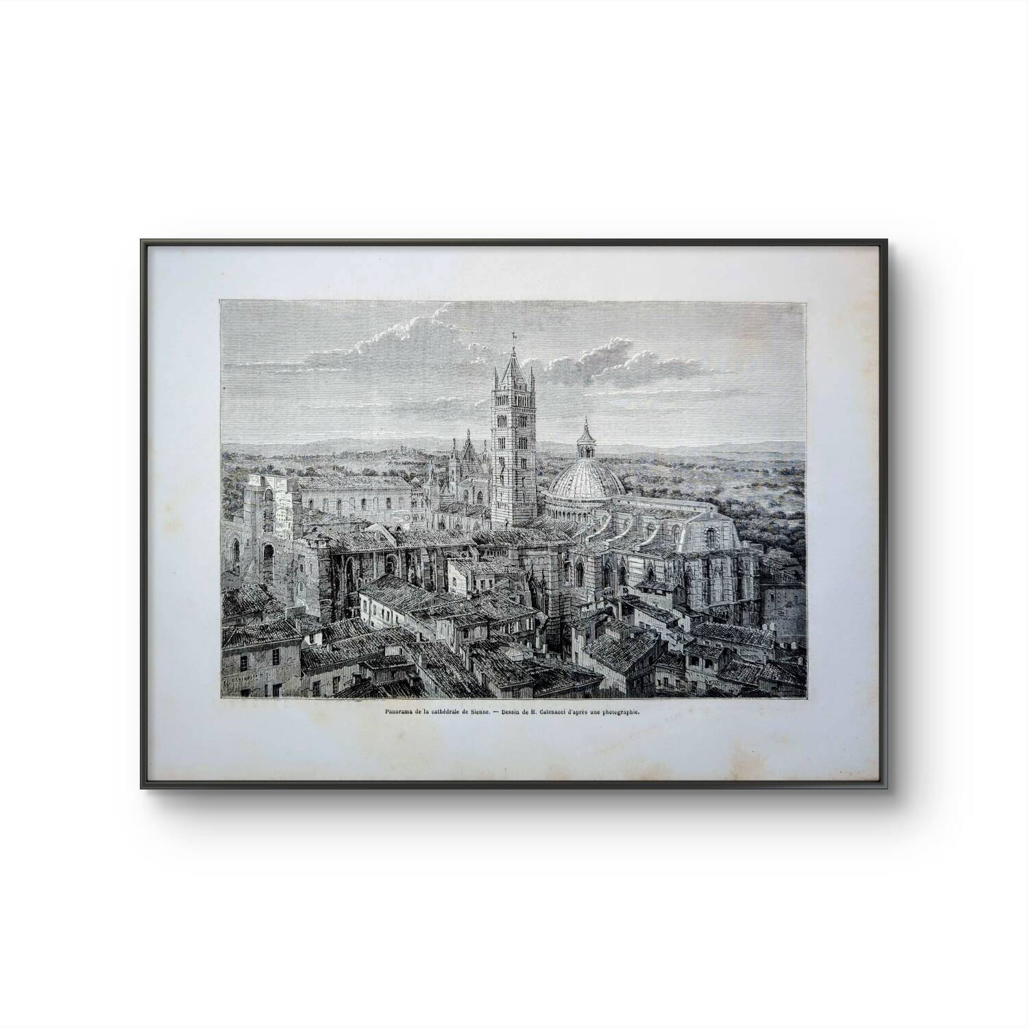 The Cathedral of Siena, Italy. Printed illustration from 1866.
